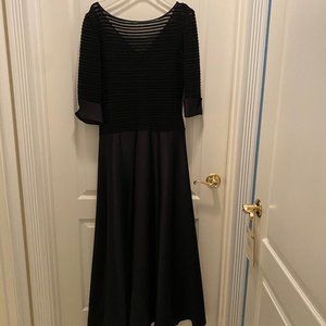 Holiday Gown with satin cuffs and skirt